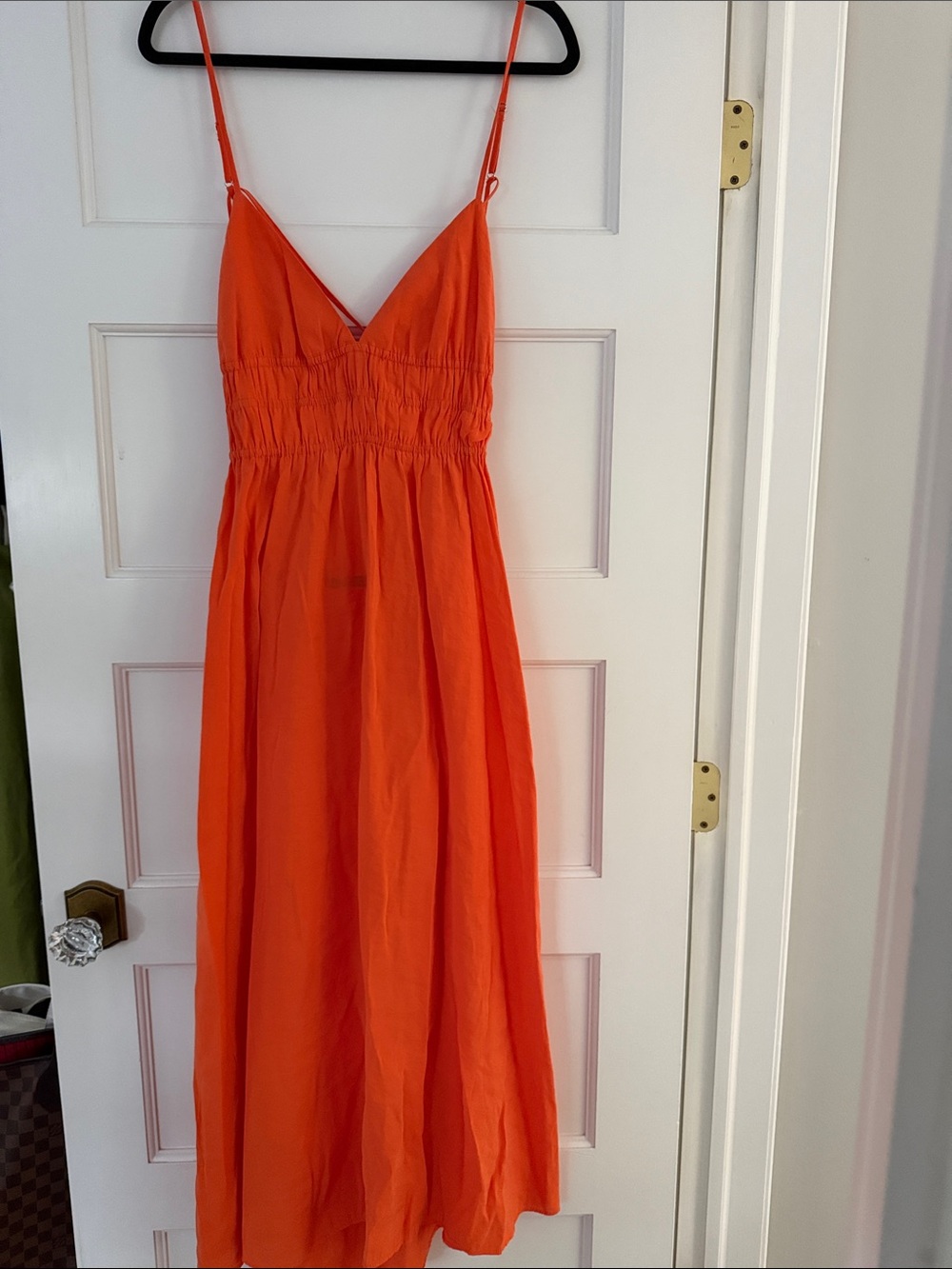 Zara Orange Spaghetti-Strap Maxi Dress